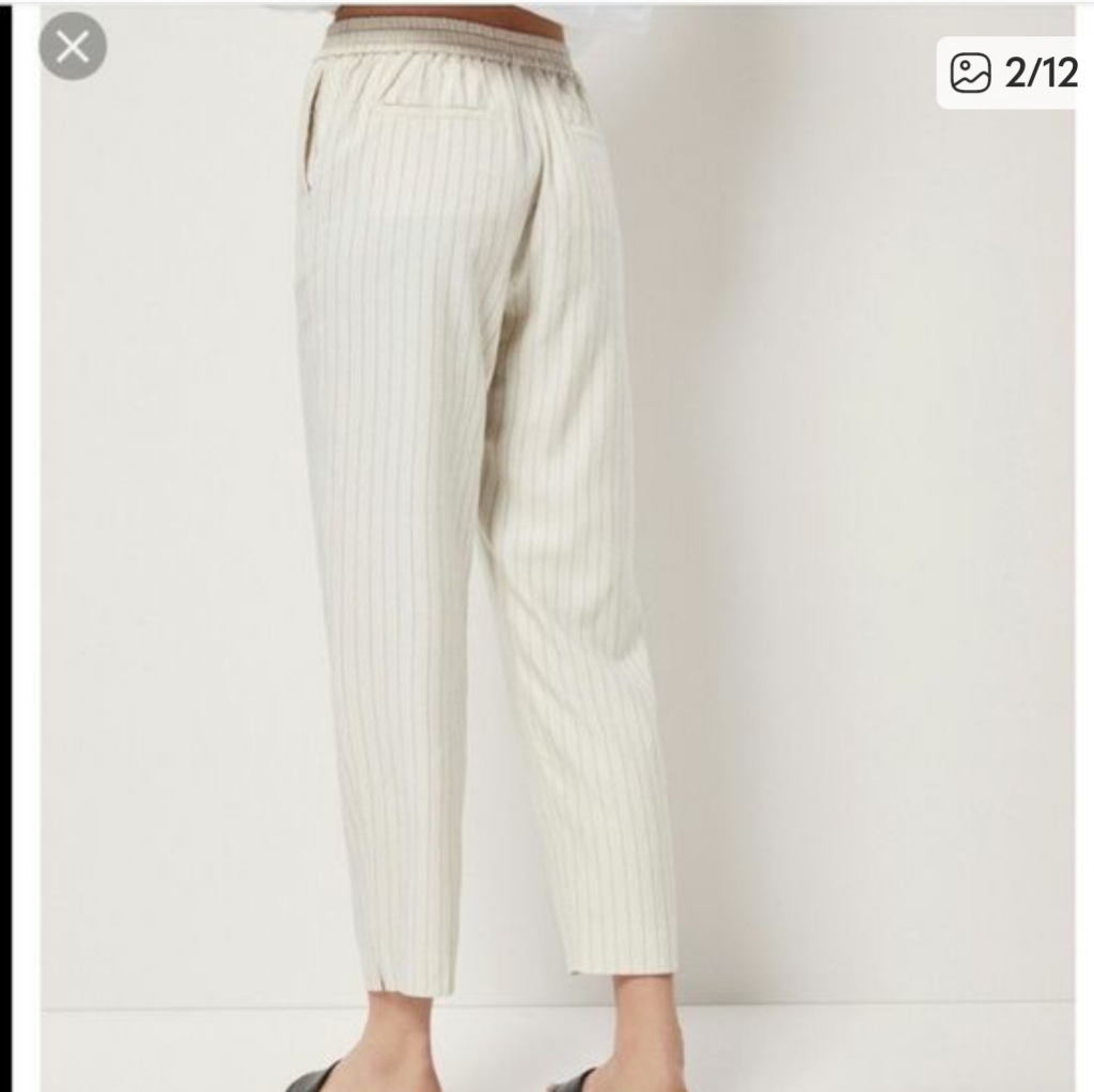 Nwot Massimo Dutti Linen Blend Pants Ivory And Black Size 6 — image 3 of 8